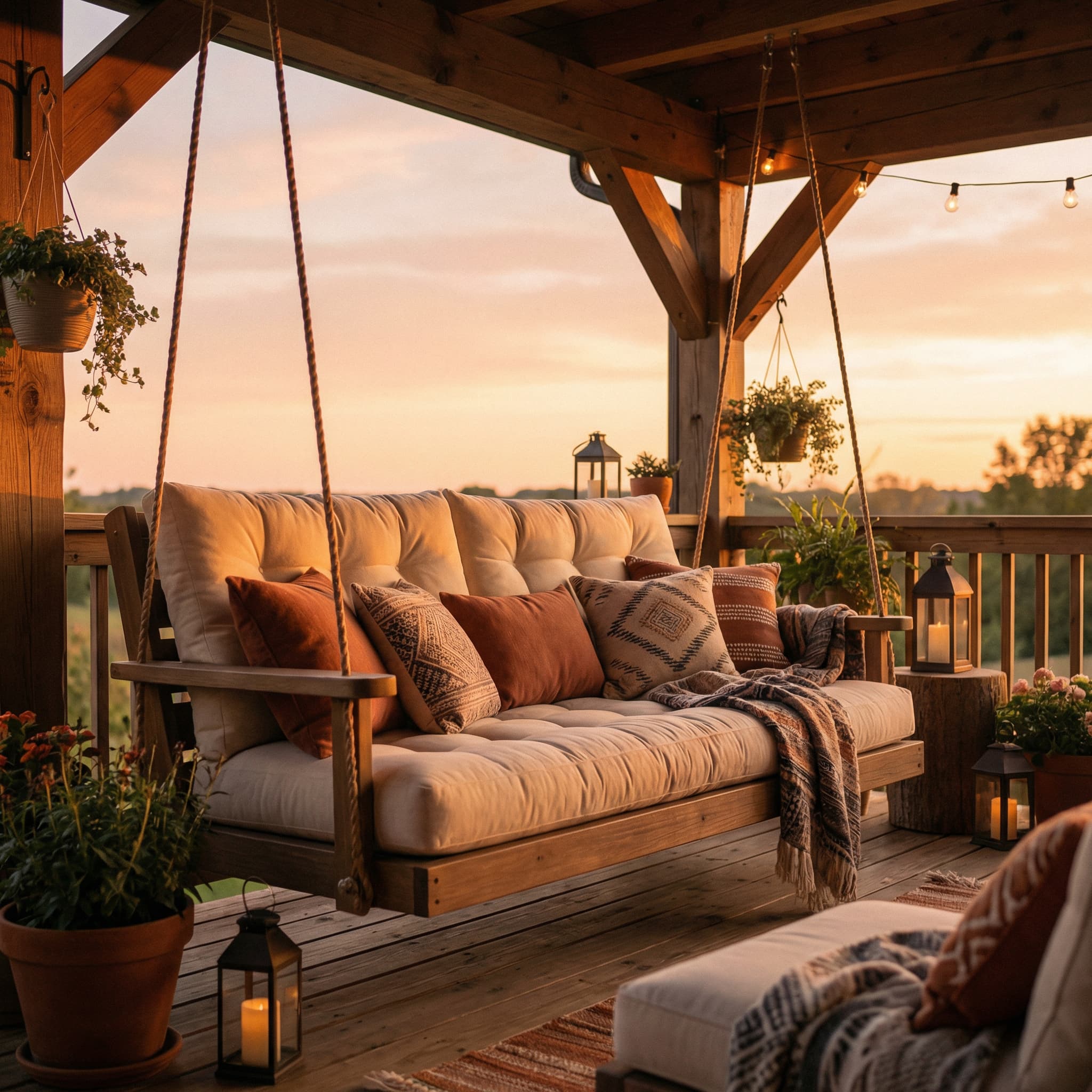 Custom Porch Swing & Hanging Bench Cushions-5