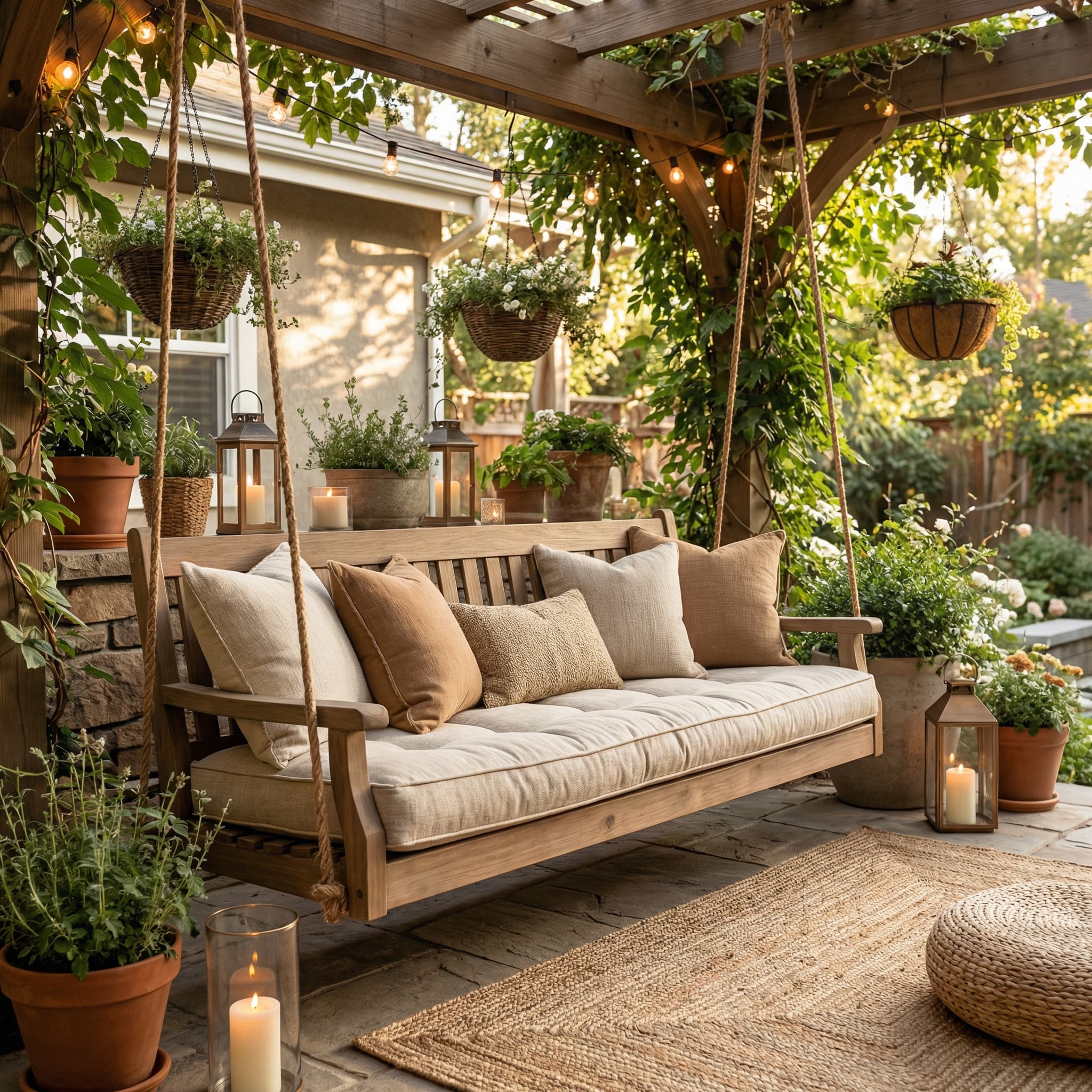 Custom Porch Swing & Hanging Bench Cushions-6